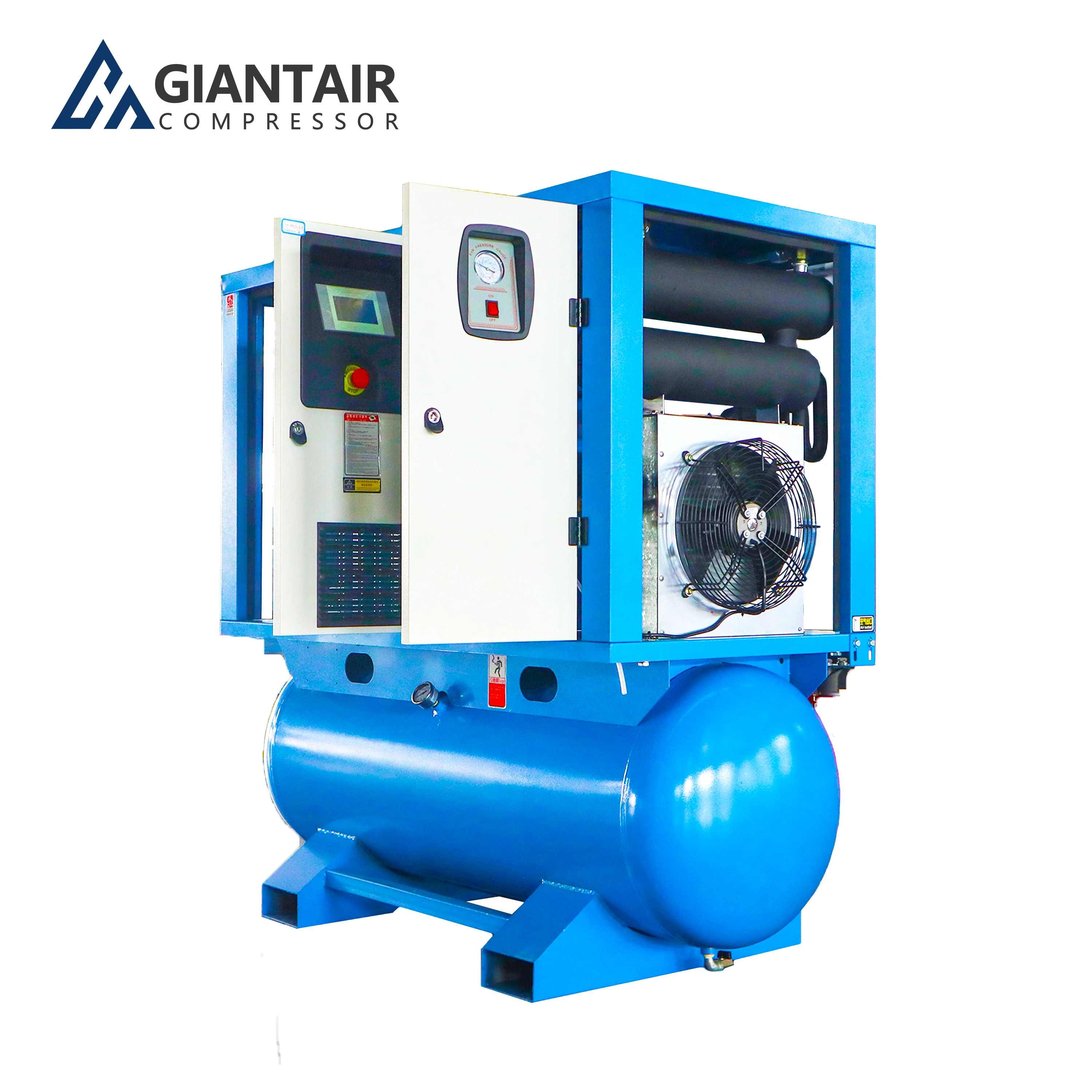 All in One 11kw 15kw 22kw 30kw 8/15/16/30 Bar Oilless Industrial Integrated Rotary Single Screw  Air Compressor