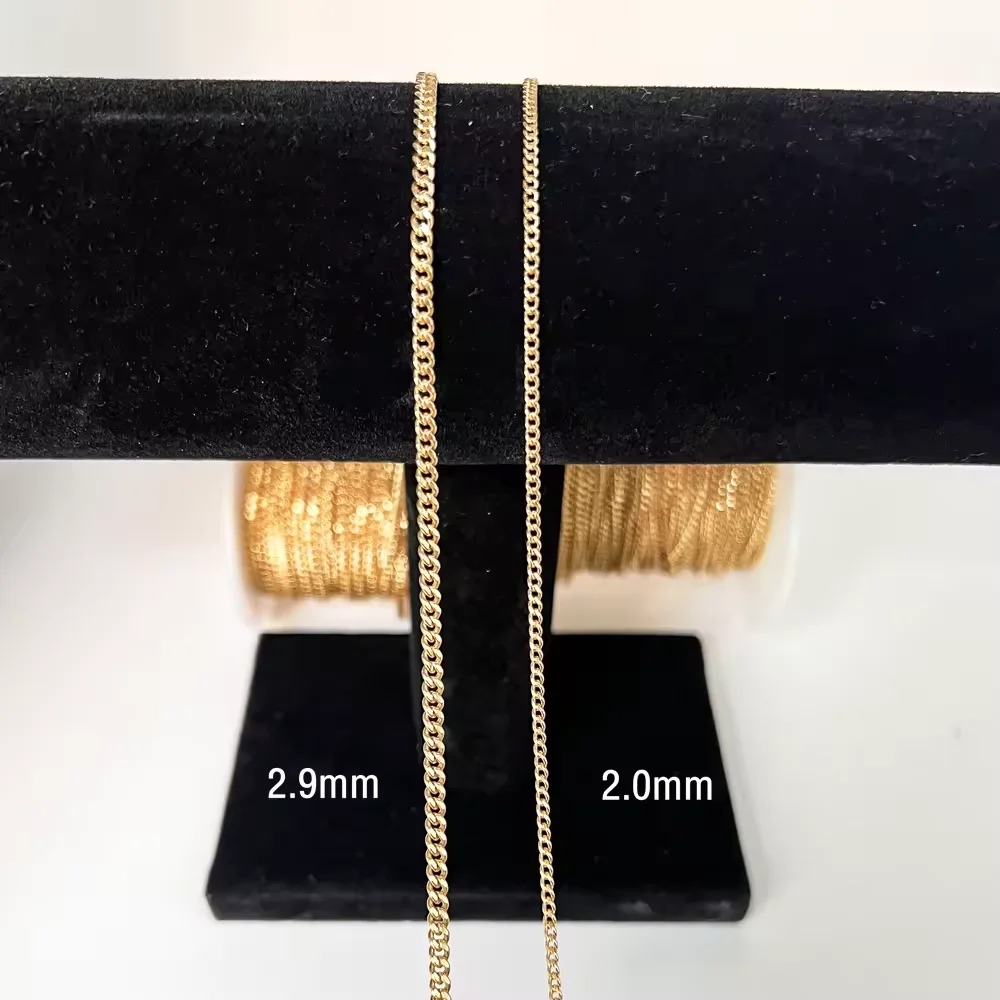 New  14K Gold Filled Bulk  Cuban Link Chain for women Jewelry Making Necklaces Bracelet Sterling Silver 925