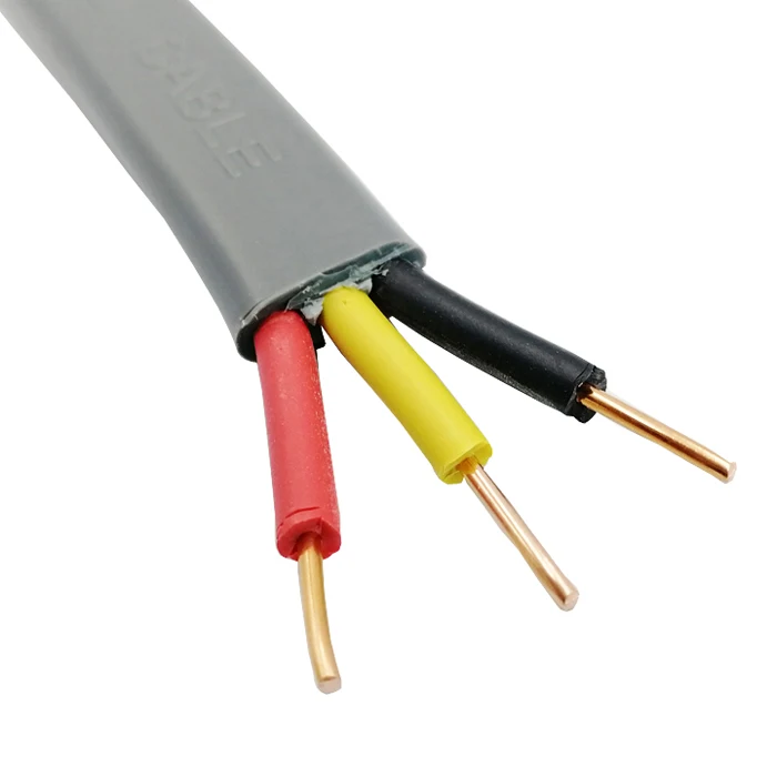 BS6004 6242Y PVC Insulated  2.5mm Grey Electric Cable Twin And Earth Wire Flat Cable
