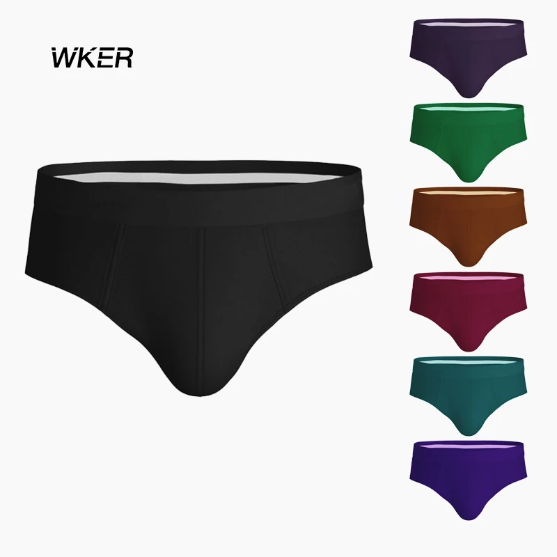 Трусы WKER с заказным логотипом, низкая цена, мягкий эластичный пояс, мужское нижнее белье