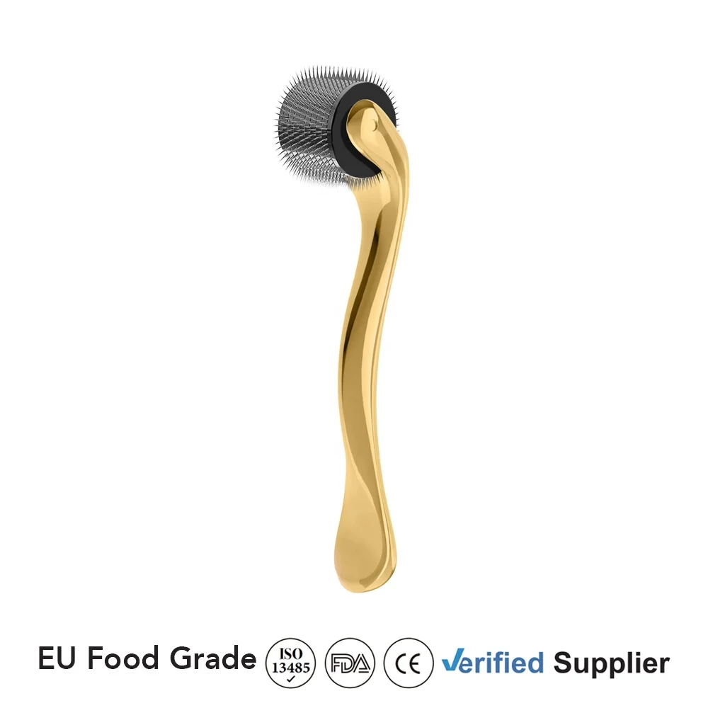 Hot Selling Amazon Top Sell Gold Titanium Microneedle Derma Roller 0.25mm Wholesale 540 Needlea Face Acne Removal Dermaroller