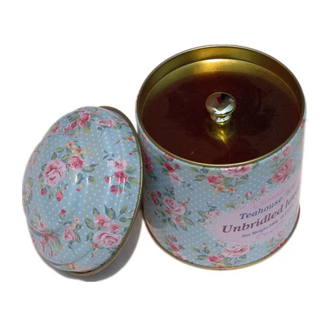 
Round Kitchen Tea Can Jar Storage Holder Sweetmeats Candies Cans Teaware Tea Caddies tin containers storage Can with double lid 