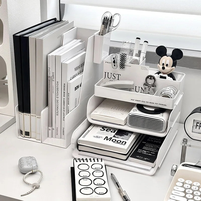 2024 China Desktop Storage Box Desk Bookshelf Book Office Desk Shelf