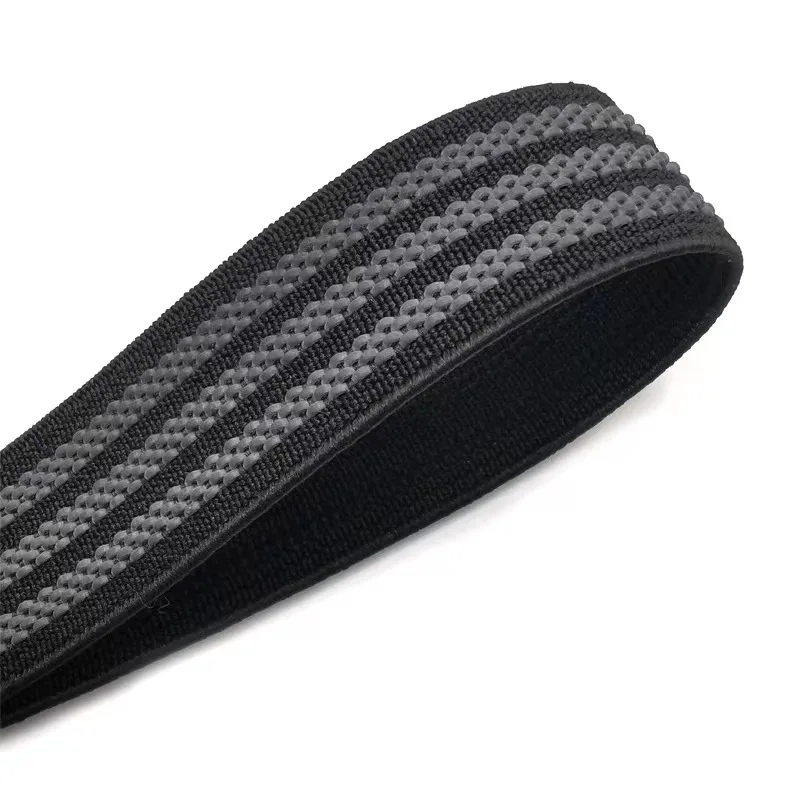 Black four-wire Latex non-slip Rubber Band High Elasticity Case Bag non-slip Rubber Band 2.5CM Polyester non-slip Rubber Band
