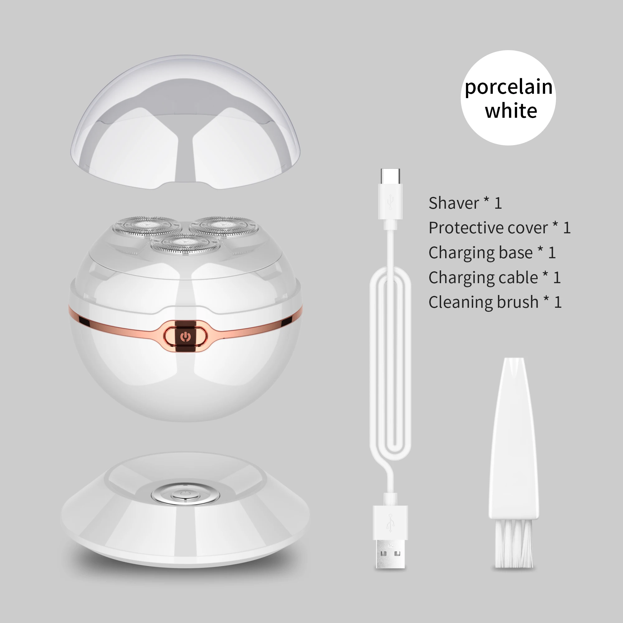 VOAUN V-858 Manufacturer new mini electric shaver hair clipper ball shaped shaving hair charging base