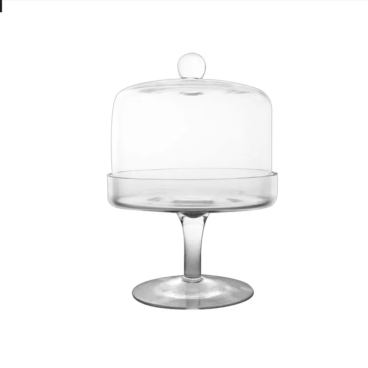 Clear lead-free crystal cake cover hand-blown transparent glass cake stand cake stand with crystal glass dome