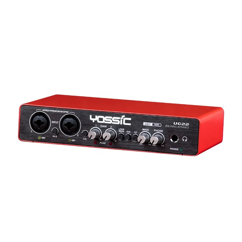 2022 new arrivals high quality red sound card usb audio interface for studio recording and music creation