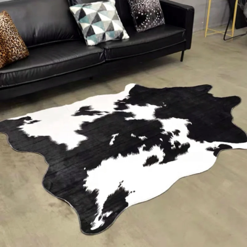 Simulation cowhide zebra pattern carpet Nordic American living room bedroom entranceway shaped floor mats gifts