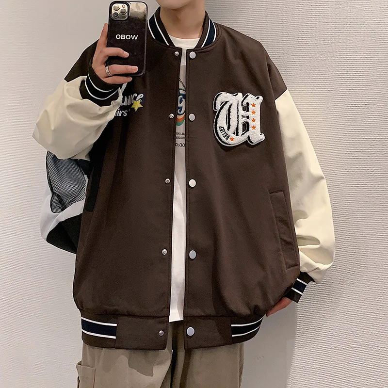 VDO Sport Ins Casual Versatile Loose Coat Couple Jacket Unisex Baseball Uniform  For Autumn