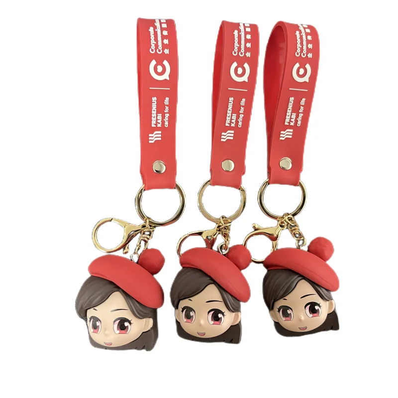 PVC Custom Logo 2d Soft Pvc Plastic Keychain metal gift anime Rubber key chain 3D silicone Rubber Key Ring rubber pvc keychain