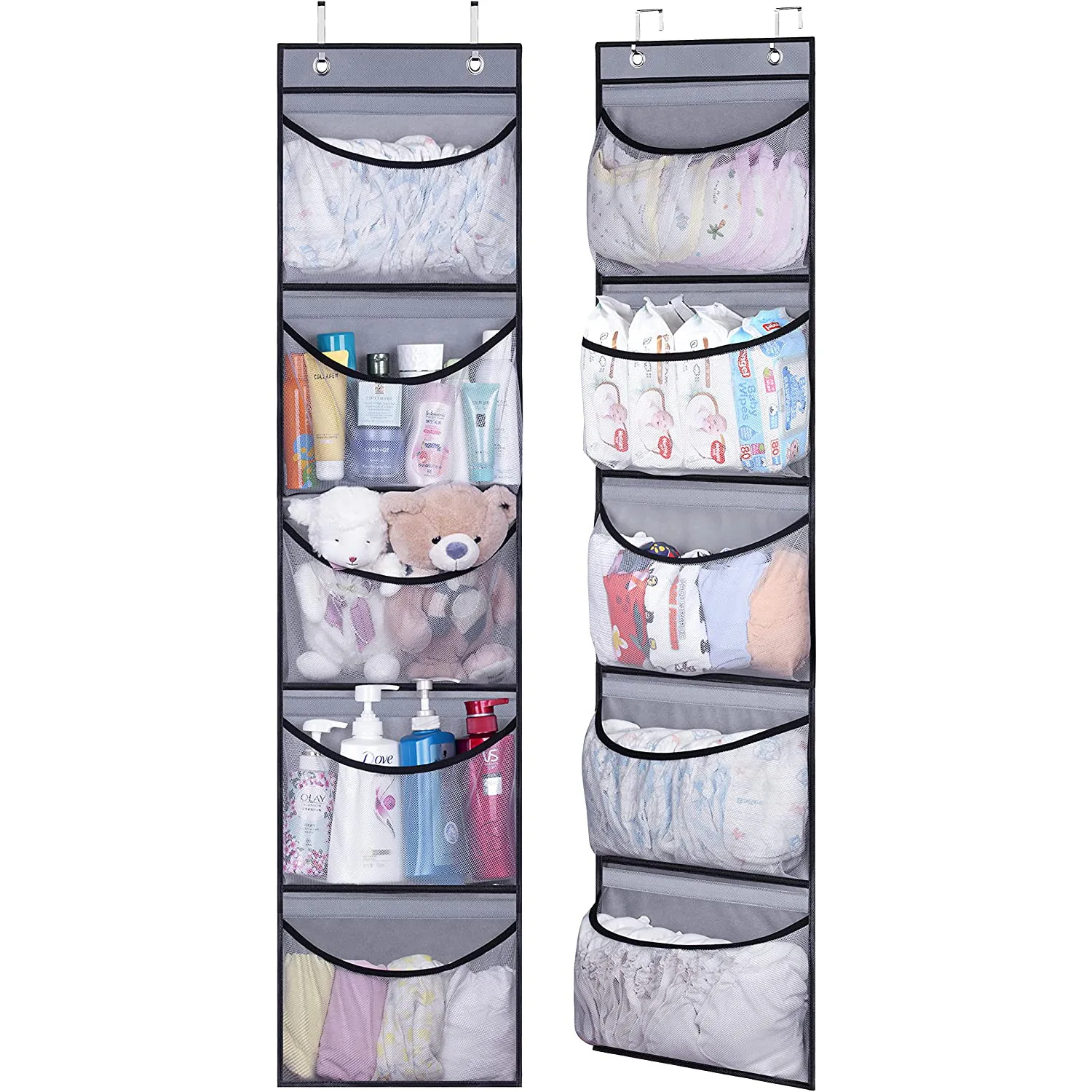 Over the Door Organizer Storage for Closet with 5 Pockets Organizer for Bedroom Bathroom