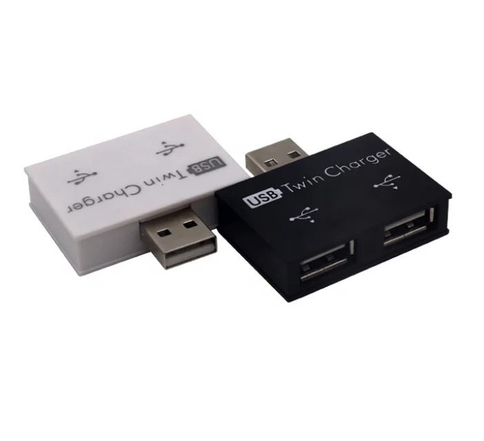Factory top sales Mini 2 Ports USB Twin Charger Adapter Dual USB spliter for Phone Tablet Computer Accessory Docking station