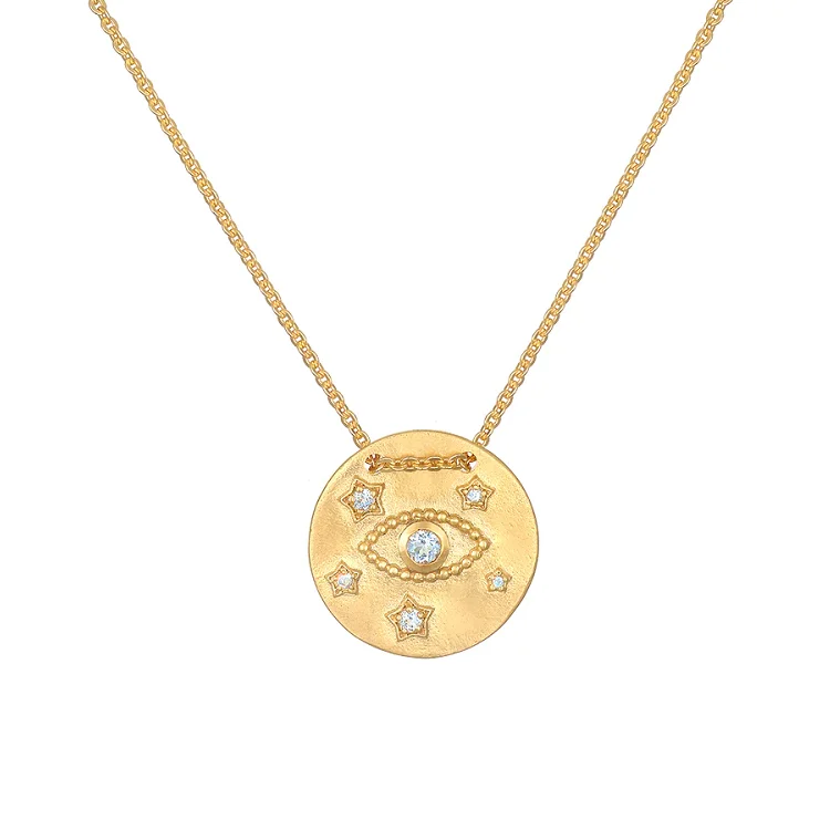 Vintage diamond star gold plated s925 sterling silver necklace moon and star diamond necklaces