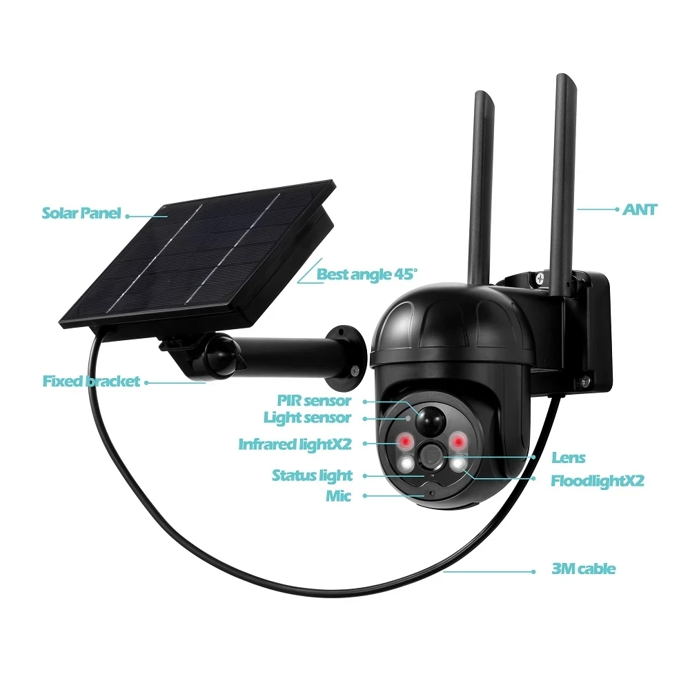 Wifi Security CCTV Camera Battery Power Speed Dome Ptz Camera Wireless Solar IP Camera For Outdoor