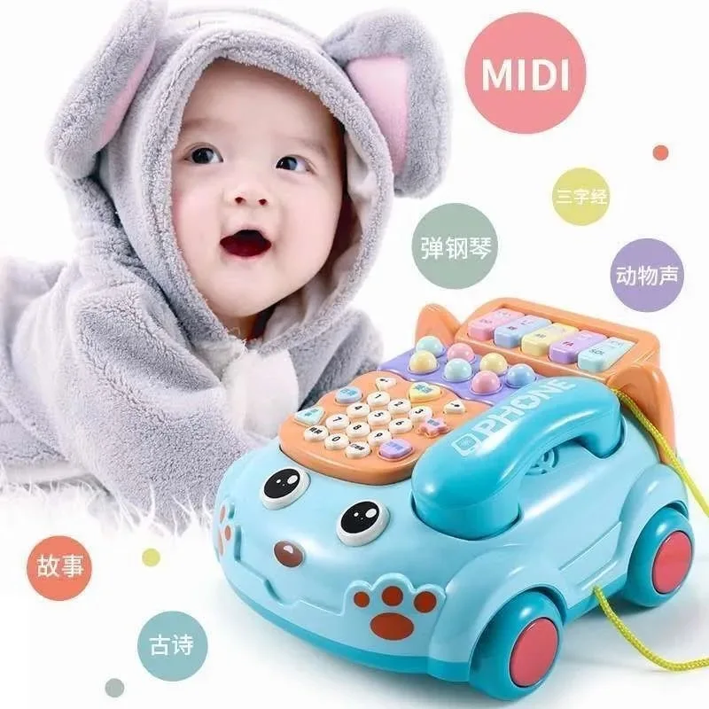 Hot-selling Infant Early Educational Multifunctional Whack A Mole Game Cute Virtual Telephone with Music Toy