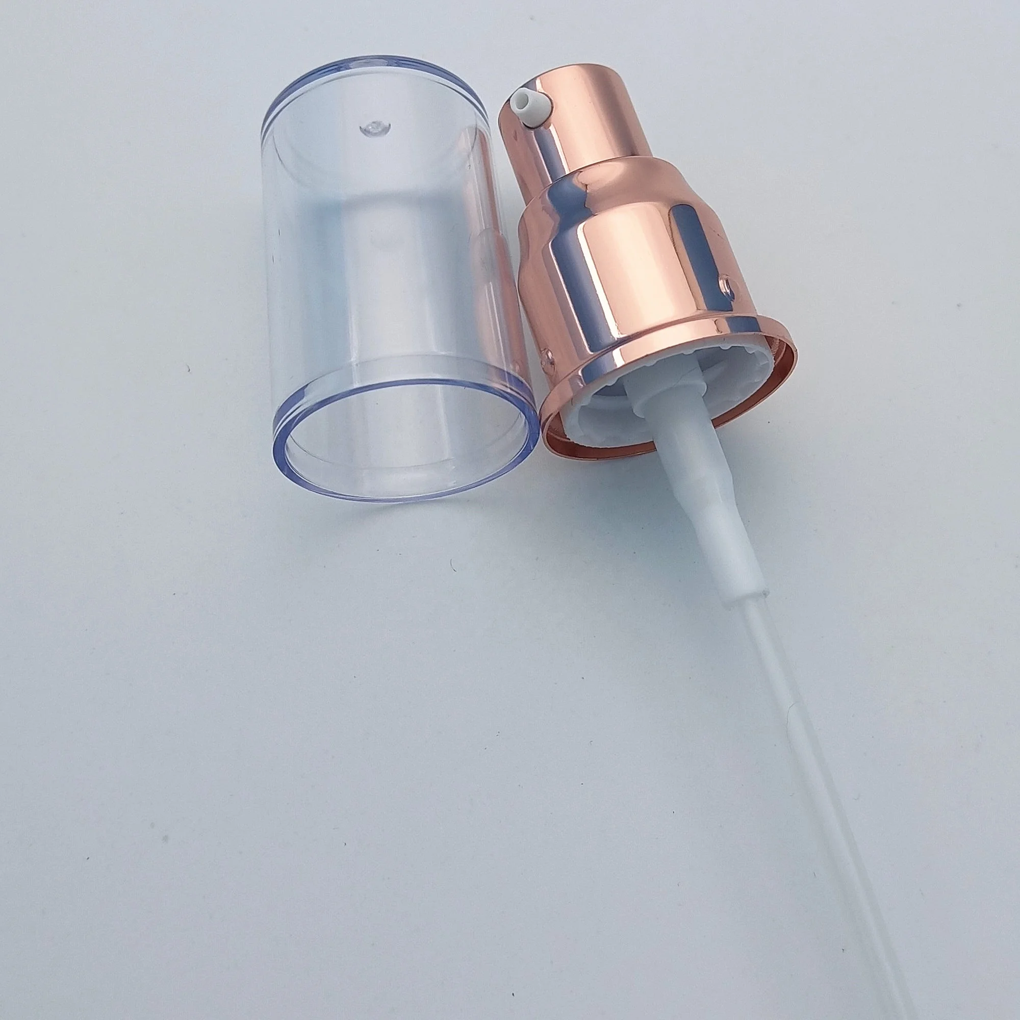 20/410 Cosmetic rose gold cream lotion pump with plastic AS cap