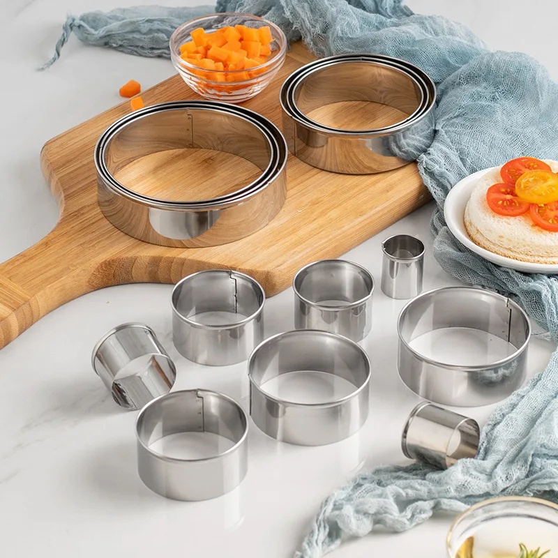 Nonstick Muffin Tart Ring Mold Round Metal Cooking Pastry Ring Molds Food Making English Muffin Rings