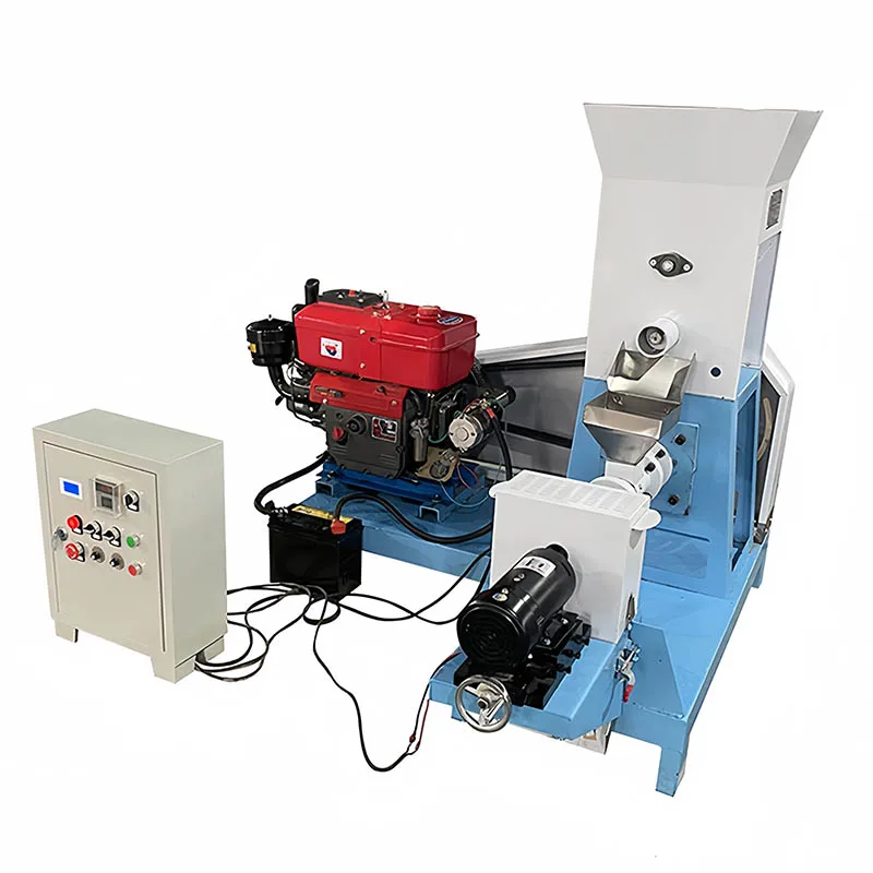 mini diesel engine floating fish feed pellet extruder machine for food
