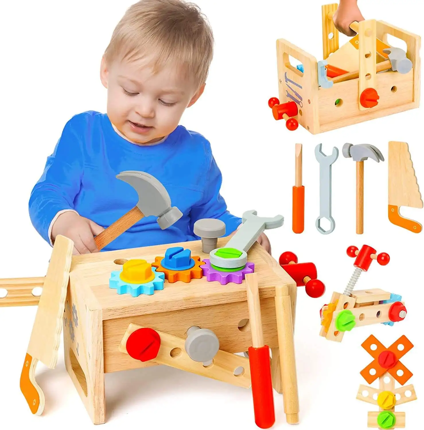 Kids Toys Car Disassembly Tool Suit For Early Education Intellectual Development Fine Motor Skills Portable Toolkit Kids Wooden