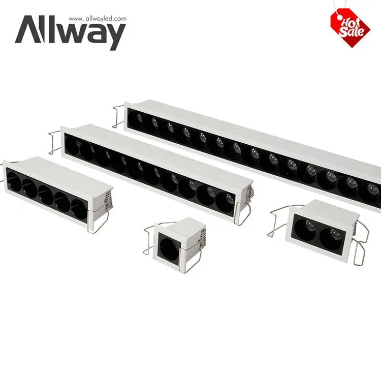 High Quality Strobe Free Small Grille Lamp Indoor Office Housing 2W 4W 10W 20W 30W LED Linear Light