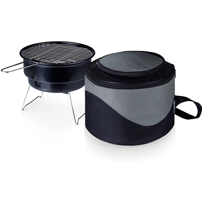 Bucket BBQ Grill With Cooler Bag Portable Charcoal  Suitcase BBQ Grill Tabletop Round Grill Outdoor Camping Picnic