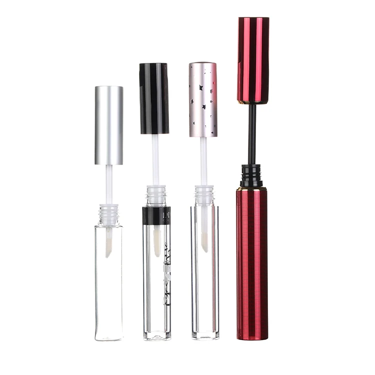 EU-Beauty Recyclable 5ml Petg Clear Lip Gloss Tubes With Thickness Featuring A Metal Brush Lipstick Mascara And A Screw Cap