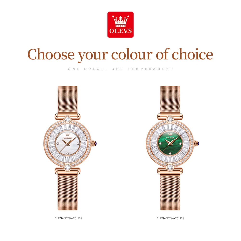 OLEVS 9963 Quartz Watch Waterproof Ipg Plating Lady Women Watch With Bracelet