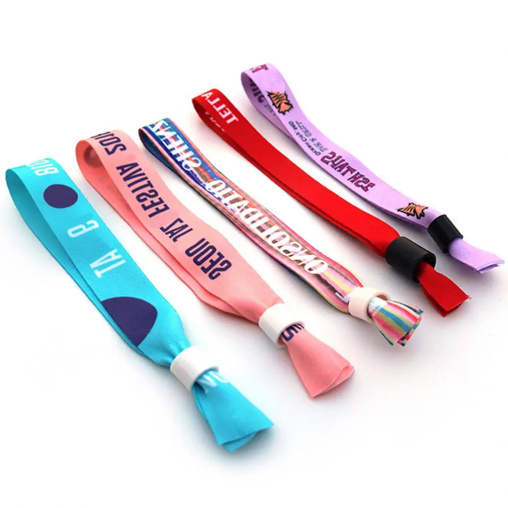 Custom silicone nylon woven sublimation wristband hand wrist keychain short lanyard key chain