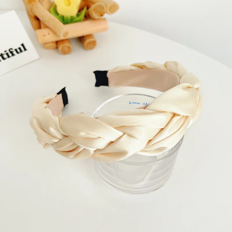 Plain Hair Accessories Hair Band Silk Wide Hairbands Headbands For Women