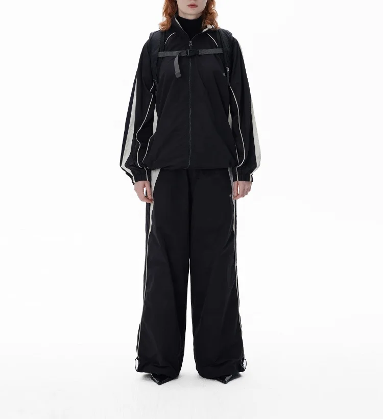 Climbing Embroidered Wide Leg Track Men Baggy Parachute Water Repellent E Elastan Work Mens Warm Up Oversize Man Pants Nylon