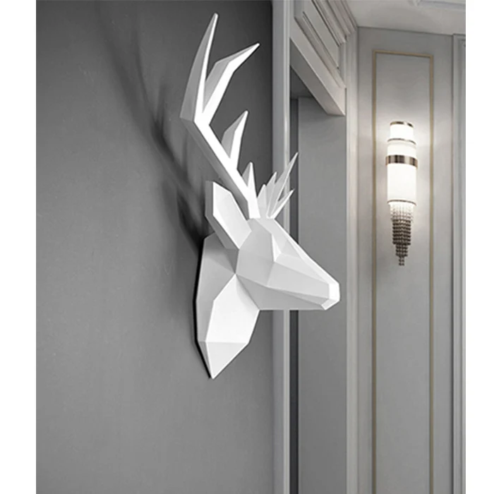  3D статуя головы оленя декор для стен комнаты скульптура 43*16*36 см фигурка животного подвесные полимерные украшения дома настенное