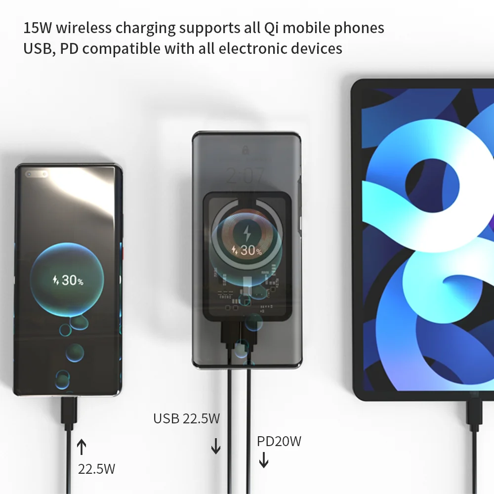 solar Power Bank 20000mah Portable Charger With Finger Holder Stronger Magnet power bank 100000mah