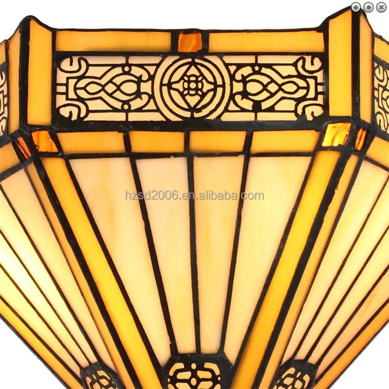 Stained Glass Luxury Tiffany Style Antique  Half Round Wall Lamp Bed Room Dinning Room Wall lamp