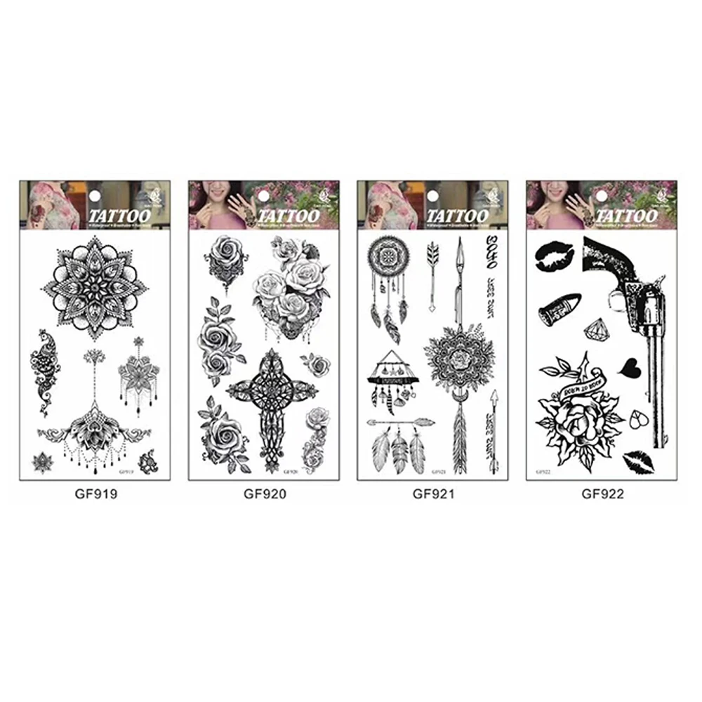 Customized Water Transfer Paper Waterproof Temporary Tattoo Stickers 100 Tattoo Stickers