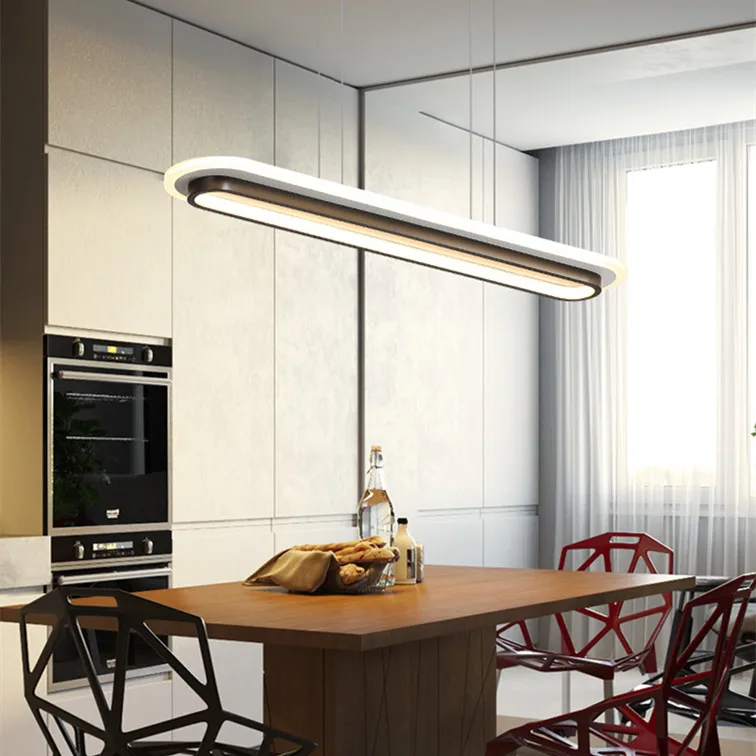 Simig освещение, современные роскошные черные длинные полосы, светодиодные люстры для столовой, ресторана, офиса, подвесные светильники