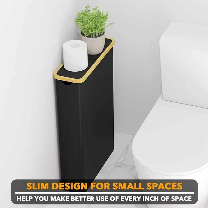 Toilet Paper Storage with Lid, Hold up to 24 Regular Rolls or 18 Mega Rolls, Slim Toilet Paper Basket Holder Bin Container