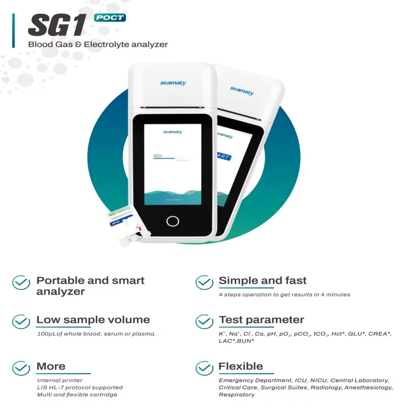 2024 Hot Sale SG1 Electrolyte Analyzer Portable Medical Automated Blood Gas Analysis