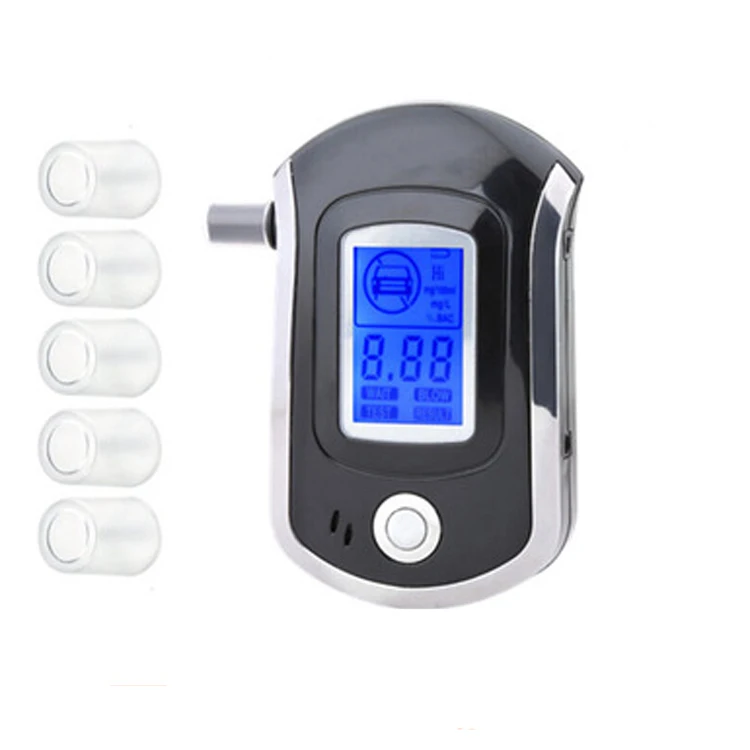 Precision digital alcohol tester portable handheld breath type alcohol tester air blowing type alcohol tester with 5 blowers