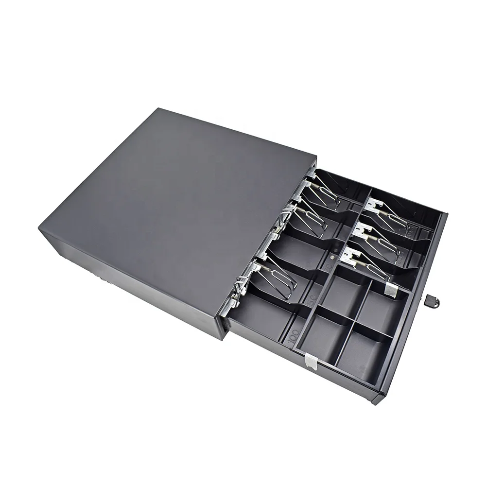 Safe Pos System 8 Bills 4 Coins Metal Cash Register Cash Drawer With Lock Box cash Rj11