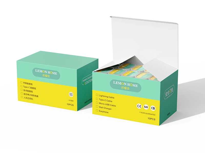 new products fast charging cable Usb Cable Set For iPhone mini tube display box for all type-c micro phone charger cable