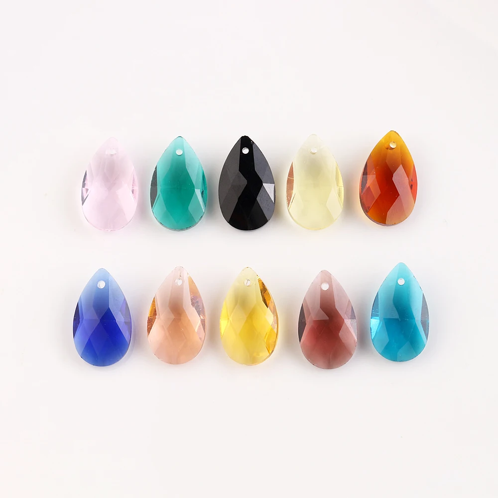Crystal Chandelier Pendant 13X22mm Faceted Waterdrop Glass Beads For DIY Making Fashion Earring Necklaces Jewelry Accessories