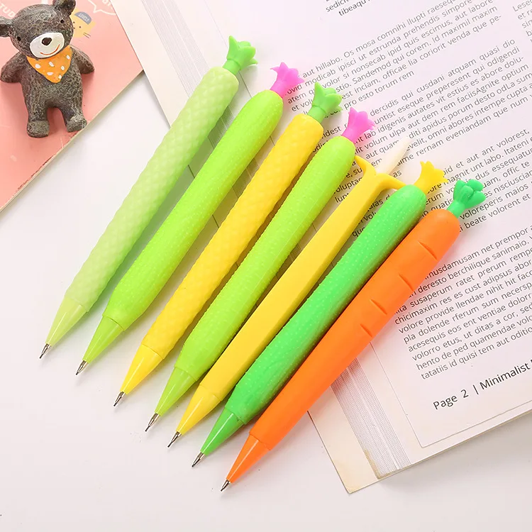 Soododo Creative Automatic Cartoon Fruit Design Plastic Activity Pencil for Students Novelty Novel Pen for Gift Practice Writing