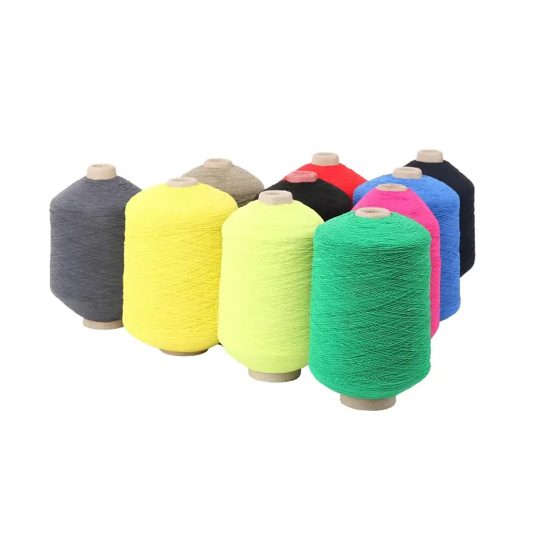 Customized 75D Double Covered Elastic Yarn Polyester Nylon for Medical Socks Knitting Latex Rubber Thread round Pattern Cords
