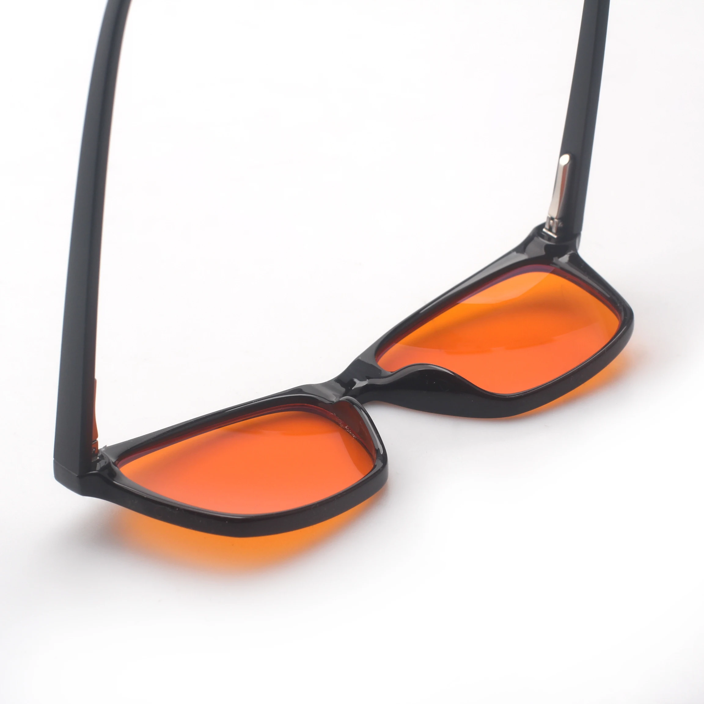 Newest Fashion Classis Square Black Frame Orange Lenses Optical Frames TR90 Material PC Lens Unisex Anti-Blue Light Glasses