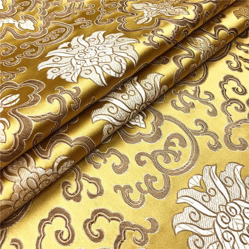 Colorful Silk Satin Golden Texture Antique Cheongsam Fabric for Sofa Cushion Fabric Fragrant Packaging