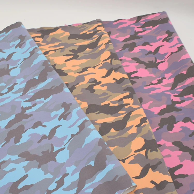 2020 New product wholesale pu camouflage synthetic leather for bags