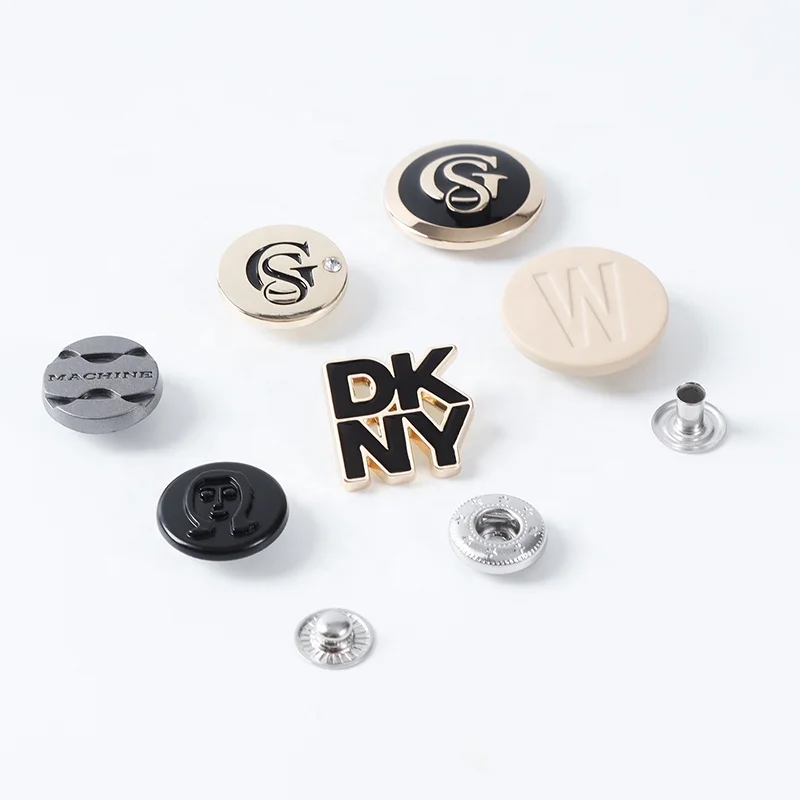 YHG High Quality Engraved Brass Zinc Alloy Botones Press Enamel Metal Logo Custom Metal Snap Button for Clothes Coat
