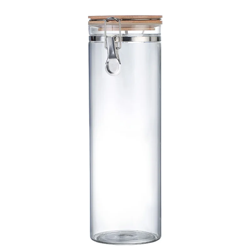 Lock design high borosilicate glass sealed jar for kitchen supplies storage food seasoning candy    Factory direct sale