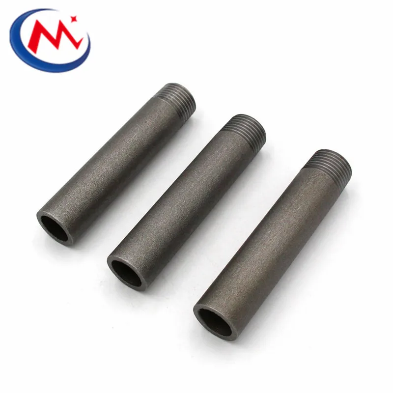 Hot sale carbon steel Q235 Iron  threaded NPT BSP male black fitting welding nipple for water