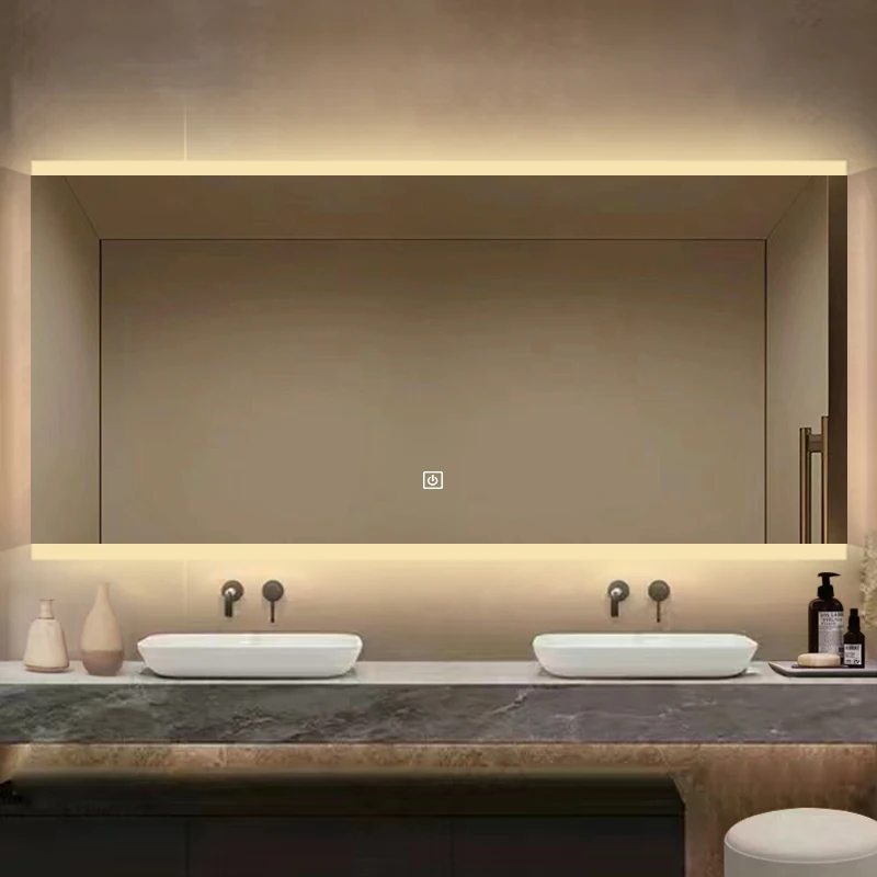 Rectangular illuminated IP44 Rate Hotel LED Lighted Backlit bathroom Mirror